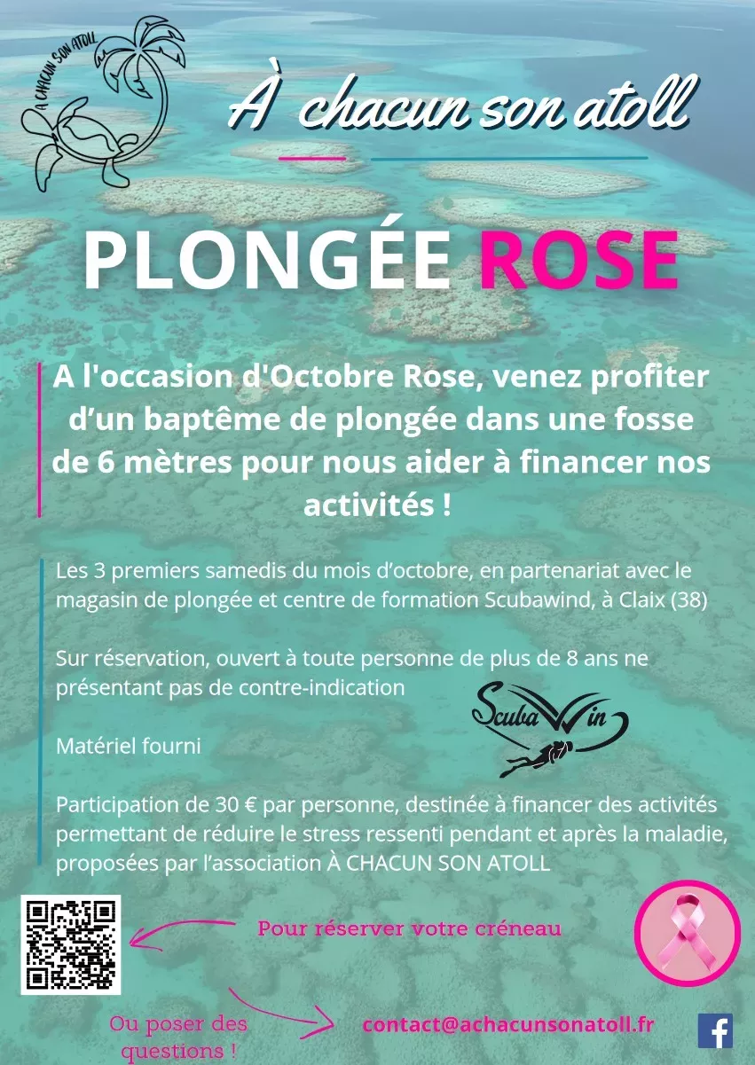 Octobre Rose 2024 - Venez tester la plongée avec nous ! 